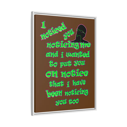 noticed you noticing - framed canvas art (brown)