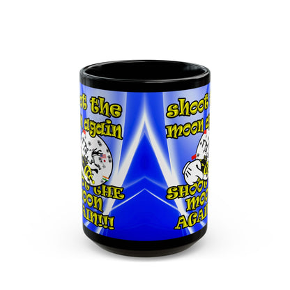 shoot the moon again - Black Mug (blue-white wave)