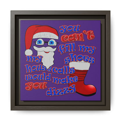 santa's shoes - framed canvas art (purple)