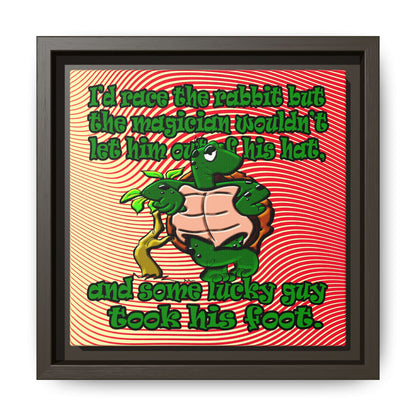 turtle race - framed canvas art (yellow-orange wave)