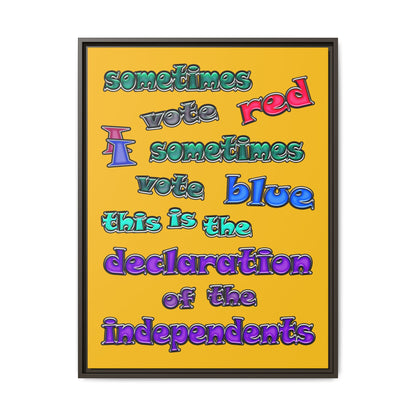 declaration of the independents - framed canvas art (yellow)