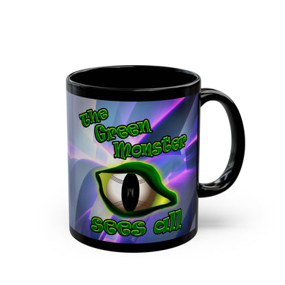 green monster - Black Mug (grey-pink wave)
