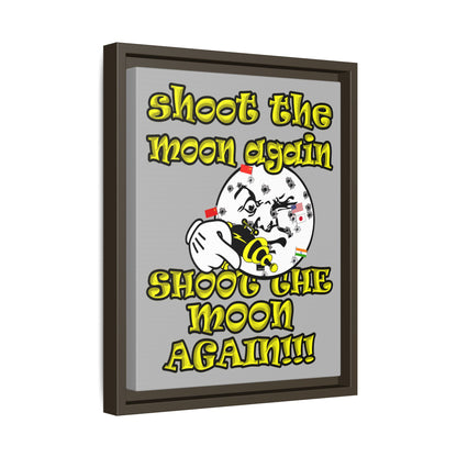 shoot the moon again - framed canvas art (light grey)
