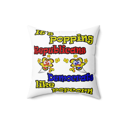 popping like popcorn - Spun Polyester Square Pillow - (white)