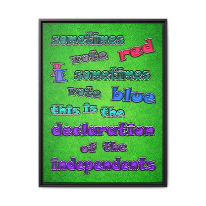 declaration of the independents - framed canvas art (green turf)