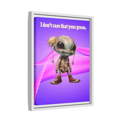 I don't care that your green - framed canvas art (purple-pink wave)