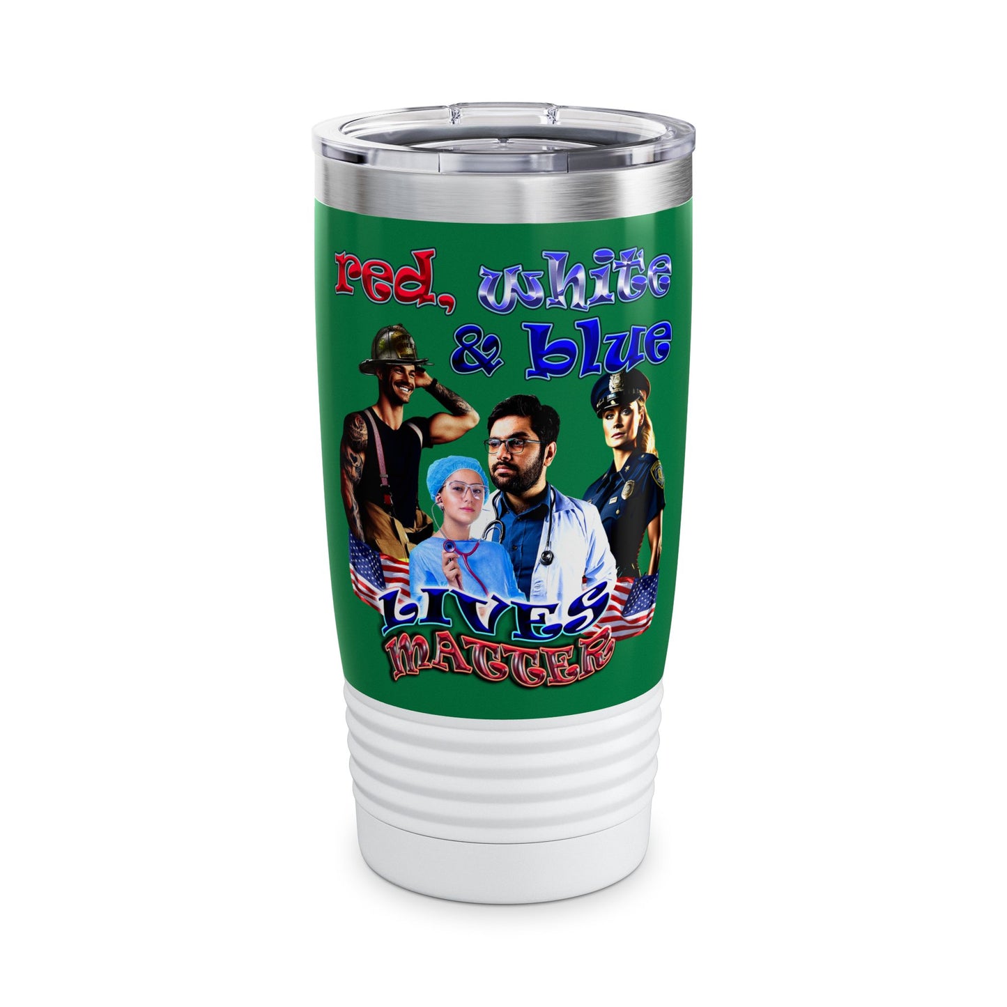 rw&b lives matter - Ringneck Tumbler, 20oz (dark green)