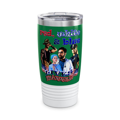 rw&b lives matter - Ringneck Tumbler, 20oz (dark green)