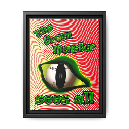 green monster - framed canvas art (yellow-orange wave)