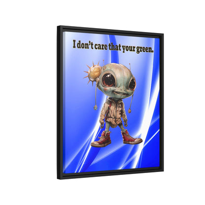 I don't care that your green - framed canvas art (blue-white wave)