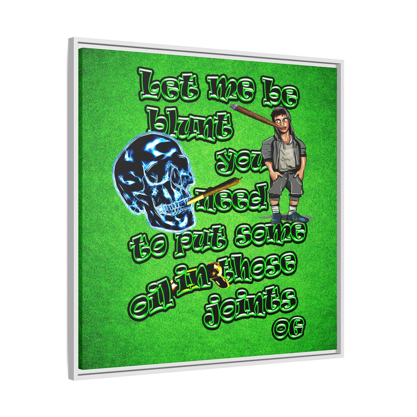 og - framed canvas art (green turf)