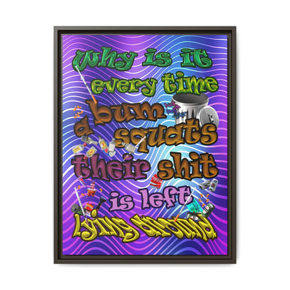 the bum's shit - framed canvas art (purple wave)