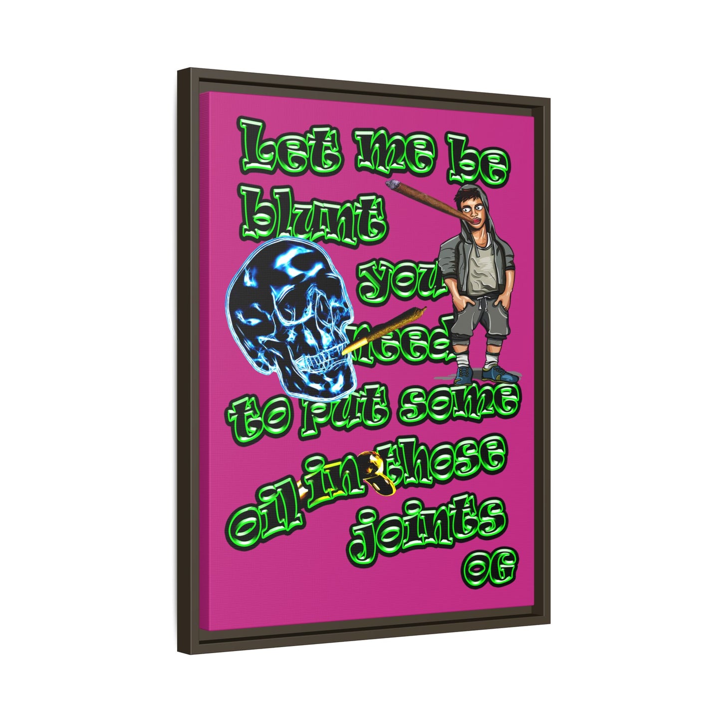 og - framed canvas art (pink)