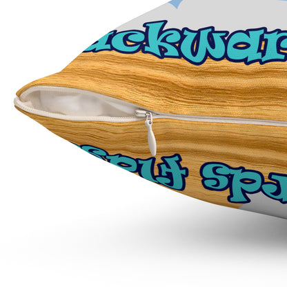 shoot for the stars - Spun Polyester Square Pillow - (butterscotch wood finish)