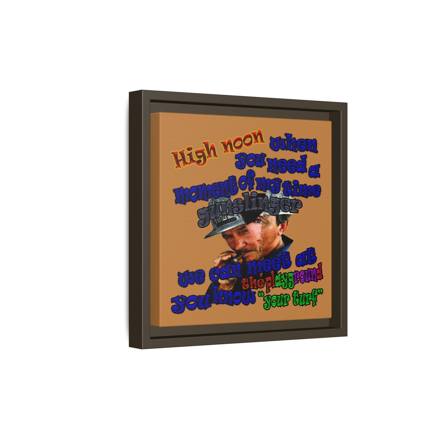 high noon - framed canvas art (light brown)