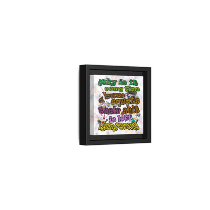the bum's shit - framed canvas art (white marble)