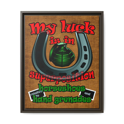 my luck - framed canvas art (brown papyrus)