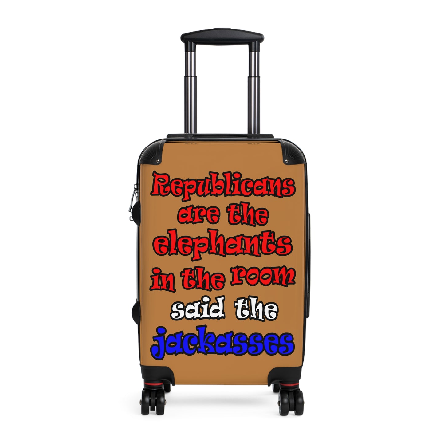 donkeys and elephants - Suitcase (light brown)
