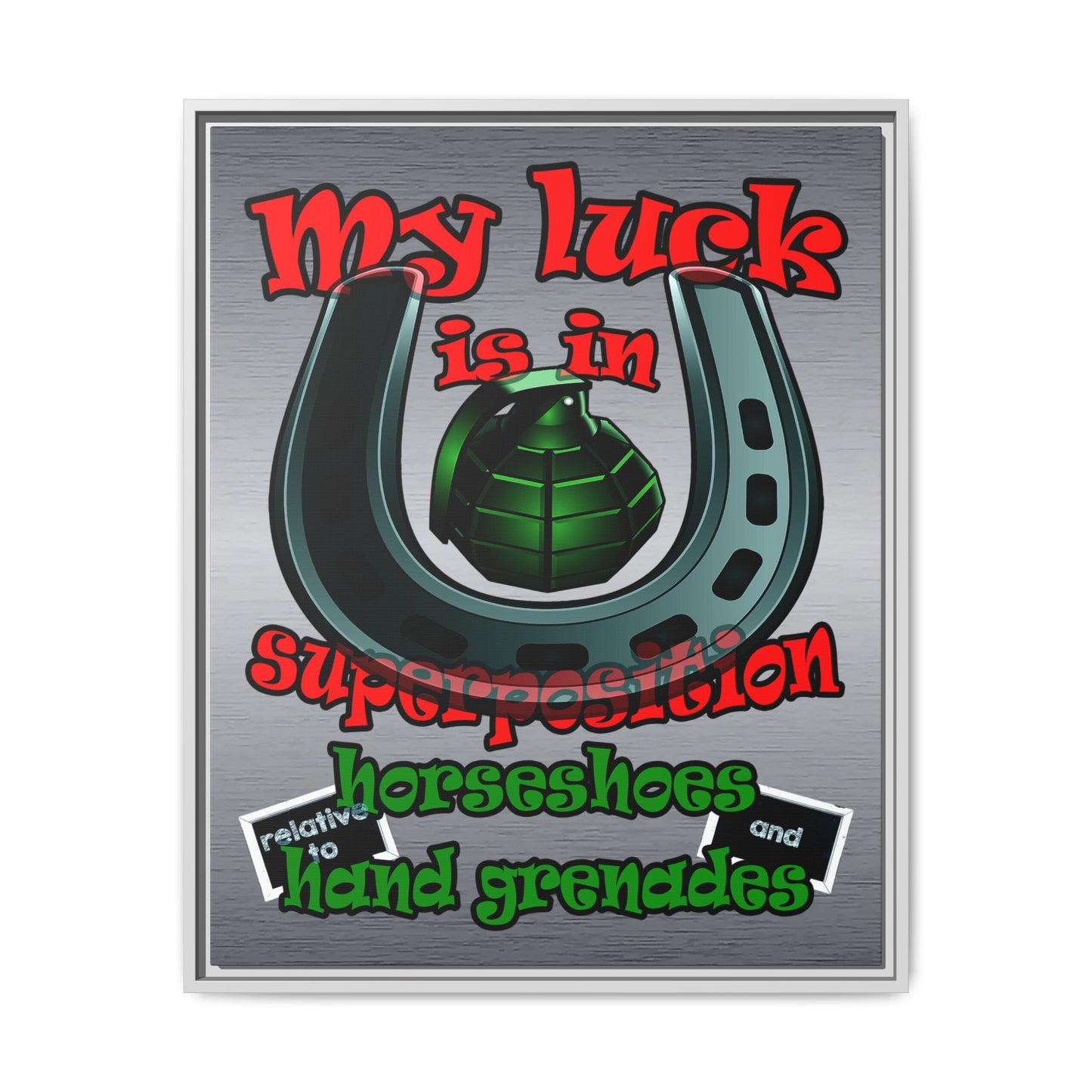 my luck - framed canvas art (brushed nickel)