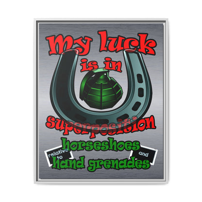 my luck - framed canvas art (brushed nickel)