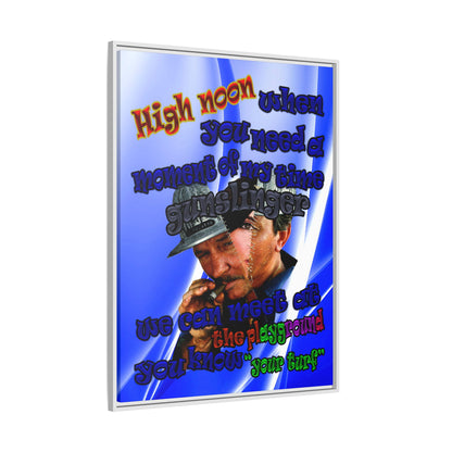 high noon - framed canvas art (blue-white wave)