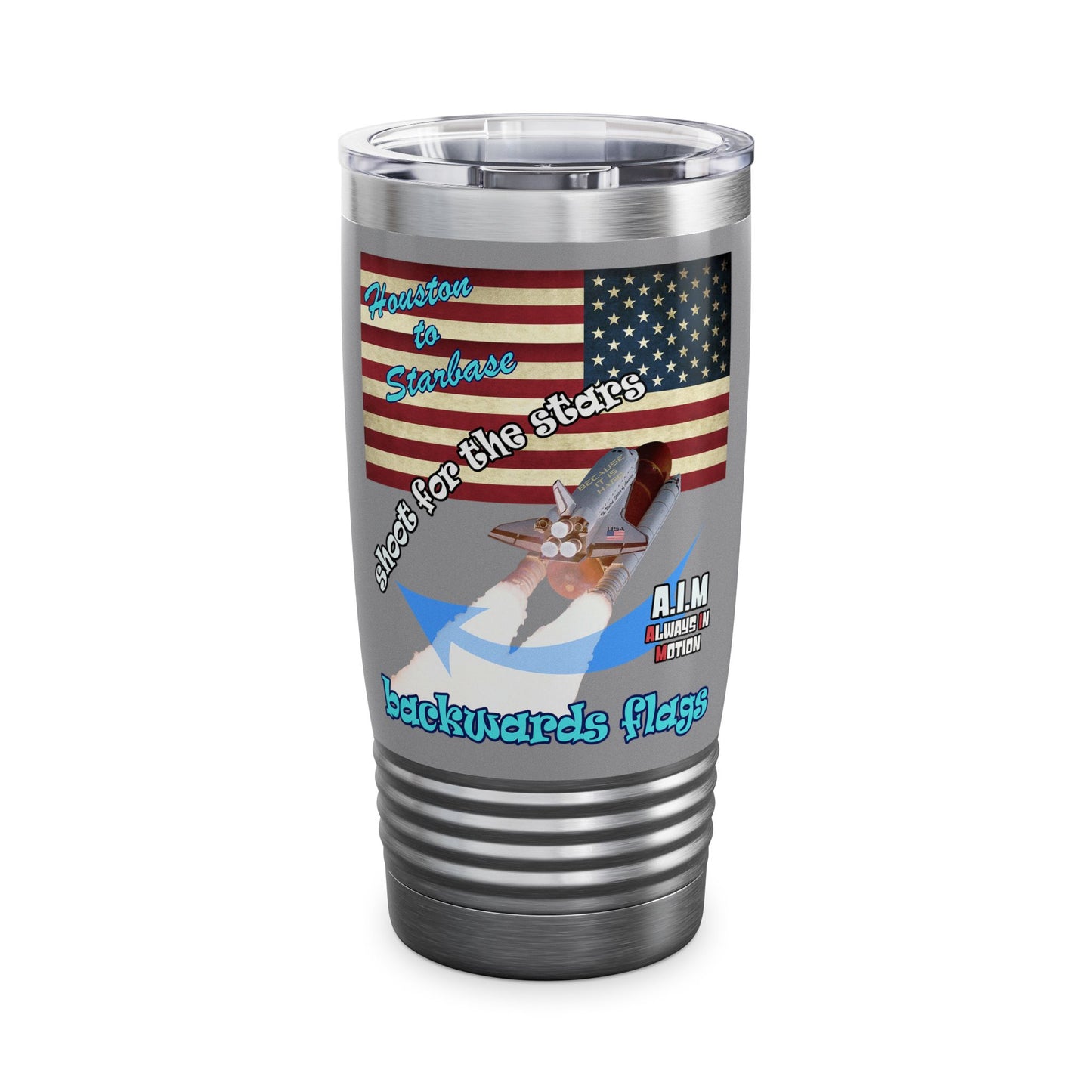 shoot for the stars - Ringneck Tumbler, 20oz (grey)