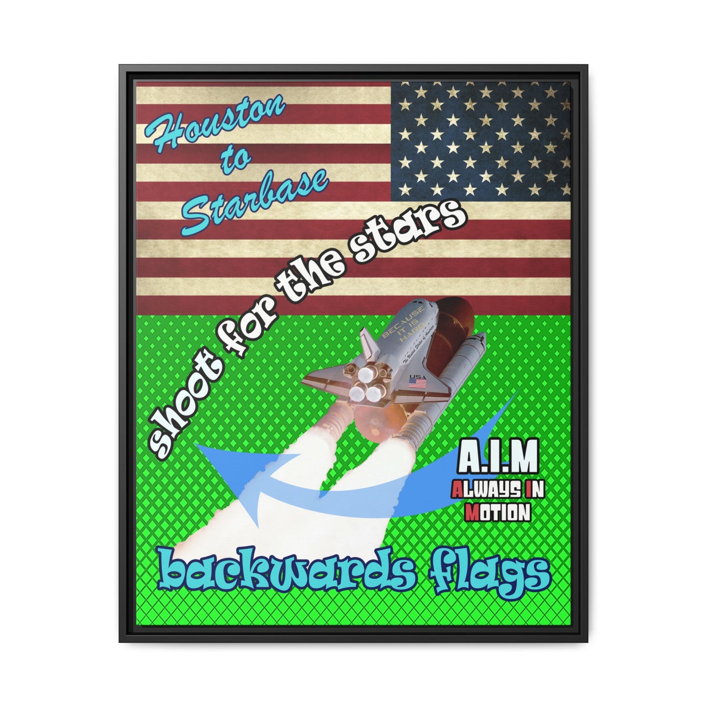 shoot for the stars - framed canvas art (logo green)