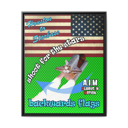 shoot for the stars - framed canvas art (logo green)