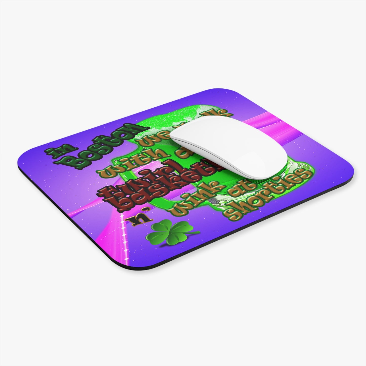 celtics logo - Mouse Pad (Rectangle) (purple-pink wave)