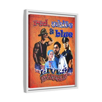 rw&b lives matter - framed canvas art (burnt orange)