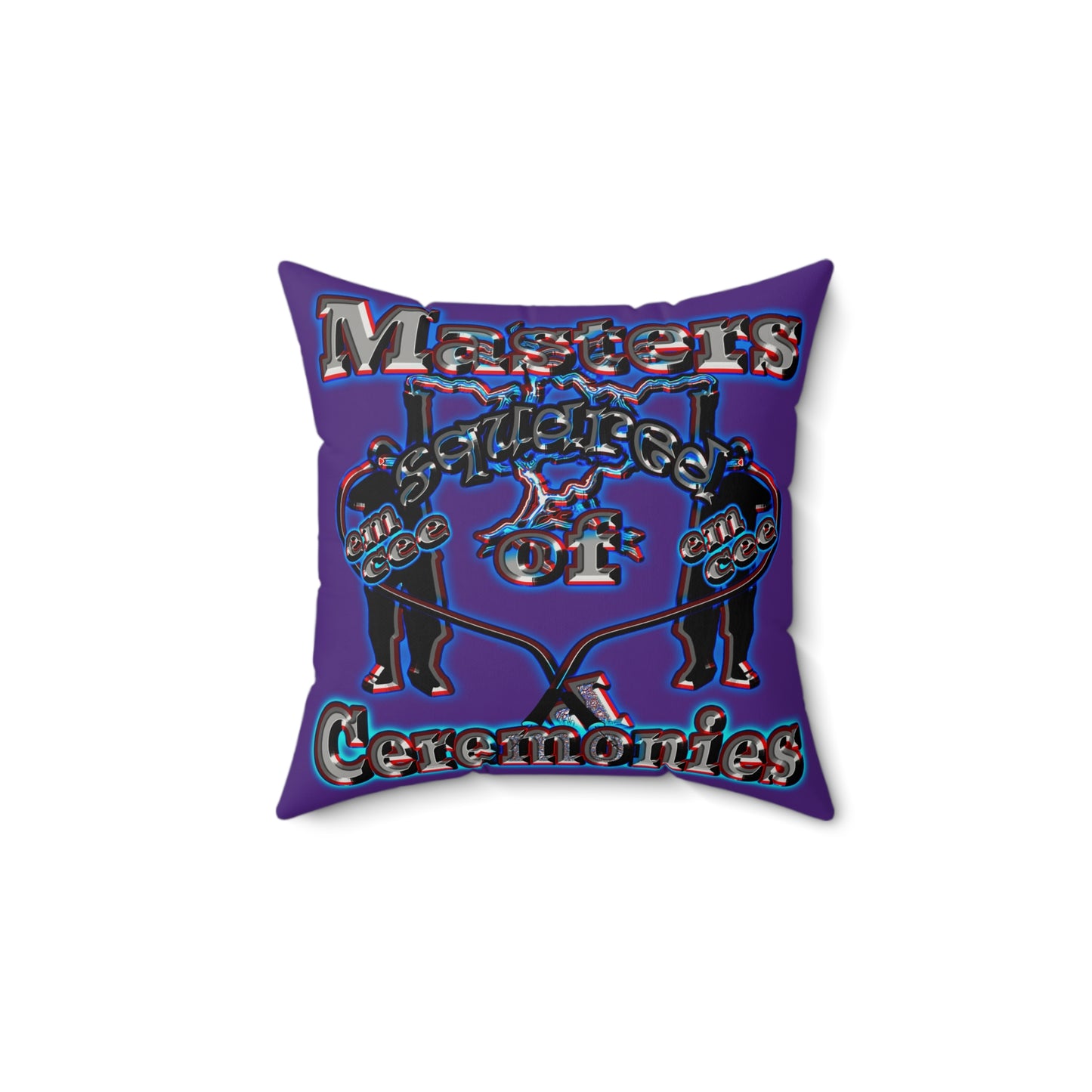 em cee squared - Faux Suede Square Pillow - (purple)