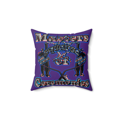 em cee squared - Faux Suede Square Pillow - (purple)