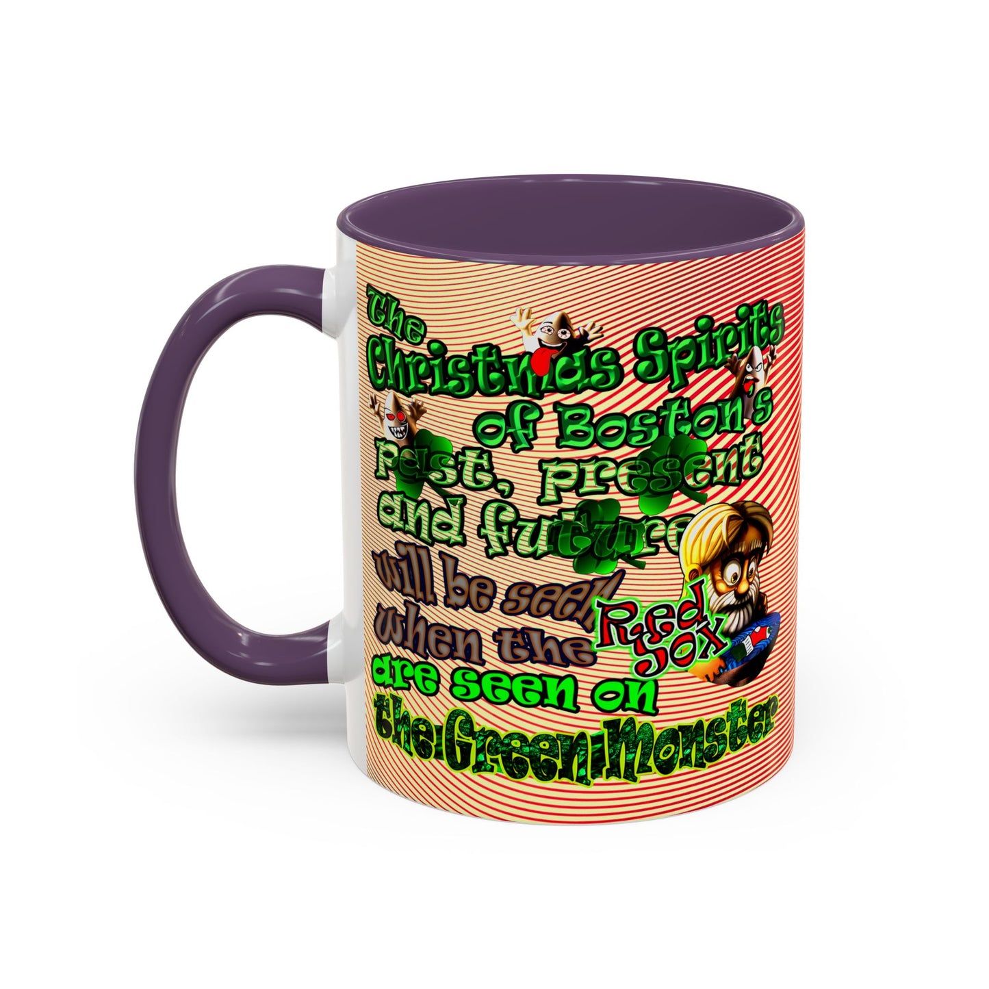 christmas spirits of boston - Accent Mug (yellow-orange wave)