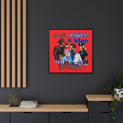 rw&b lives matter - framed canvas art (red)