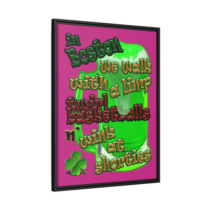 celtics logo - framed canvas art (pink)