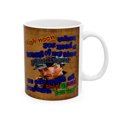 high noon - White Mug (brown papyrus)