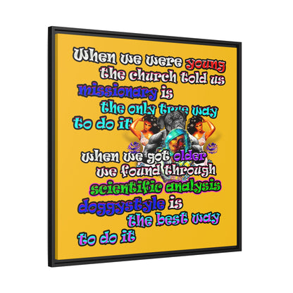 doggystyle - framed canvas art (yellow)