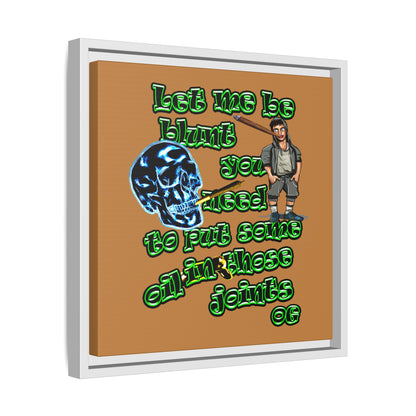 og - framed canvas art (light brown)