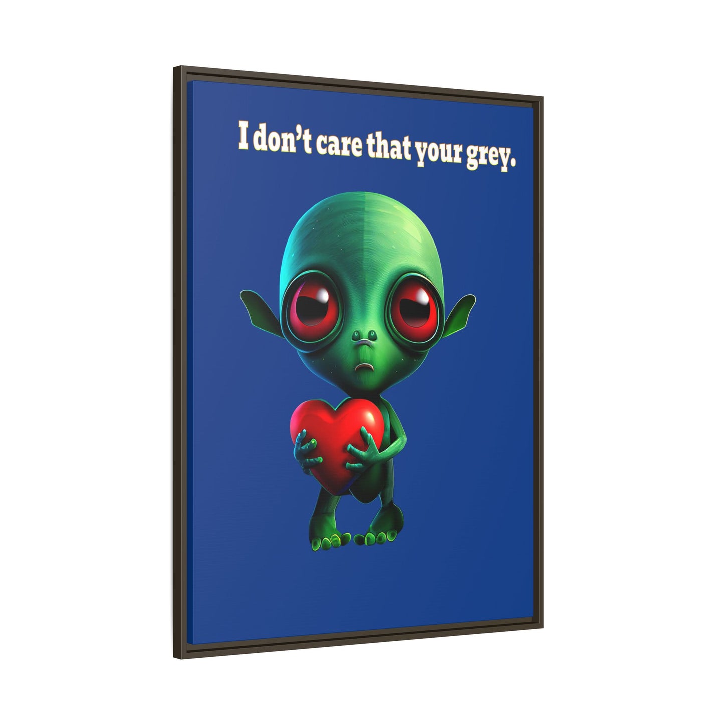 I don't care that your grey - framed canvas art (dark blue)