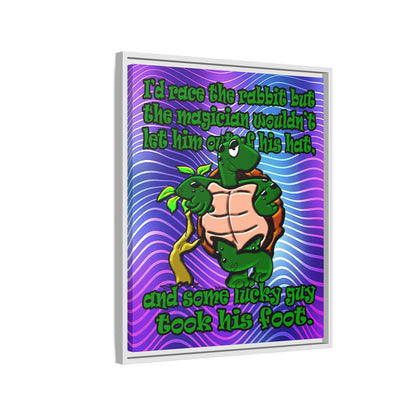 turtle race - framed canvas art (purple wave)