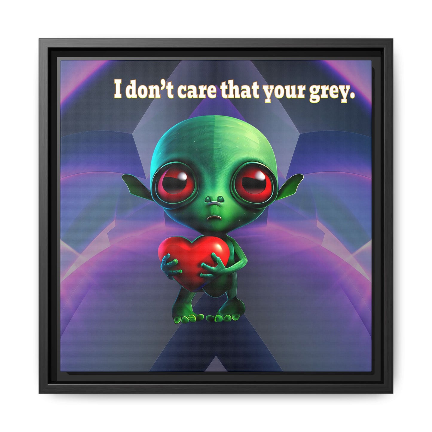 I don't care that your grey - framed canvas art (grey-pink wave)