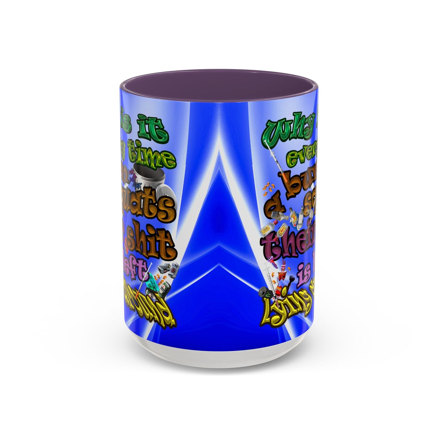 the bum's shit - Accent Mug (blue-white wave)