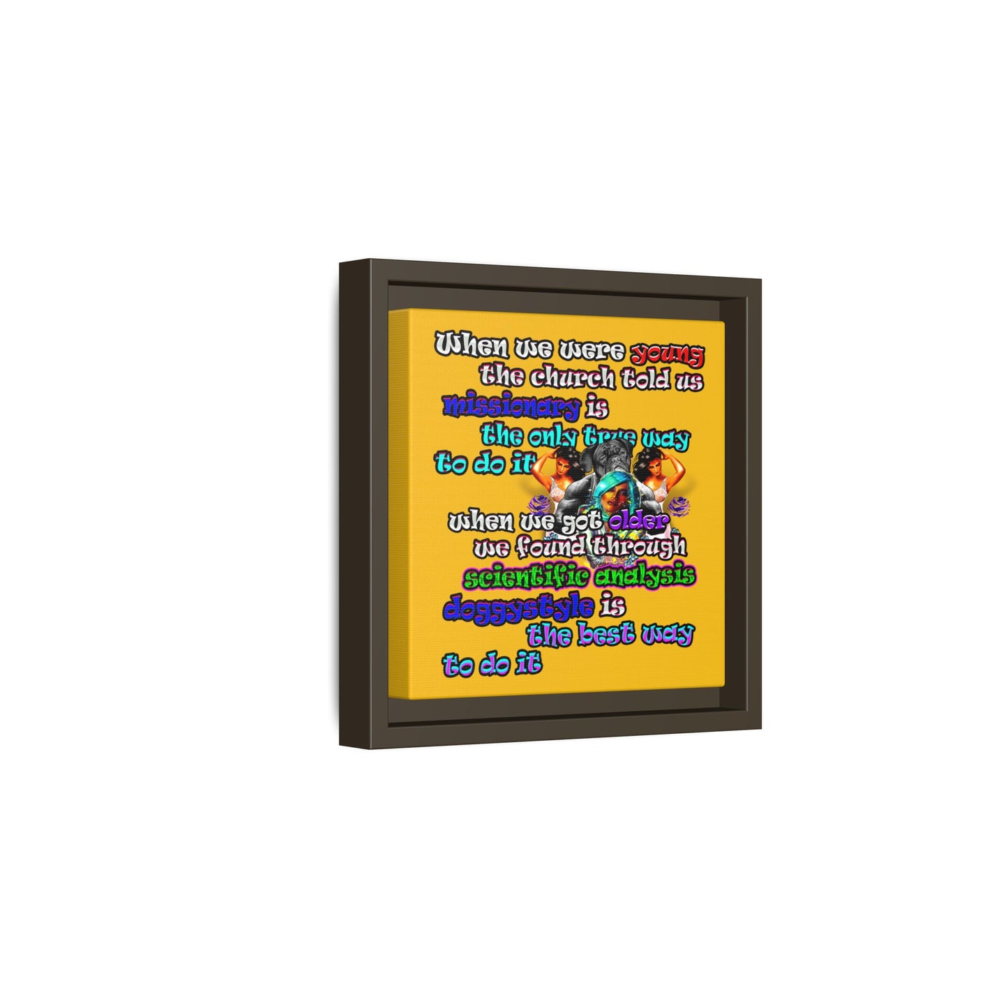doggystyle - framed canvas art (yellow)