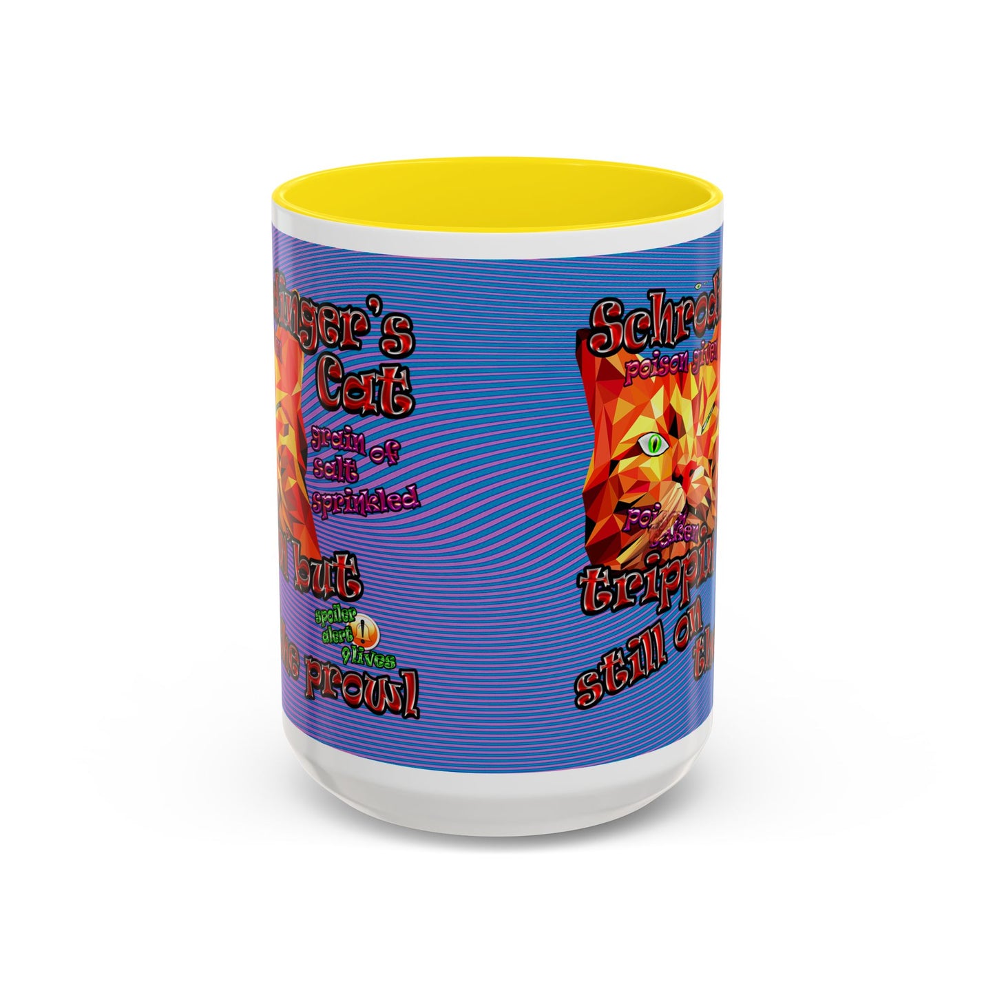 schrodinger's cat - Accent Mug (light blue-purple wave)