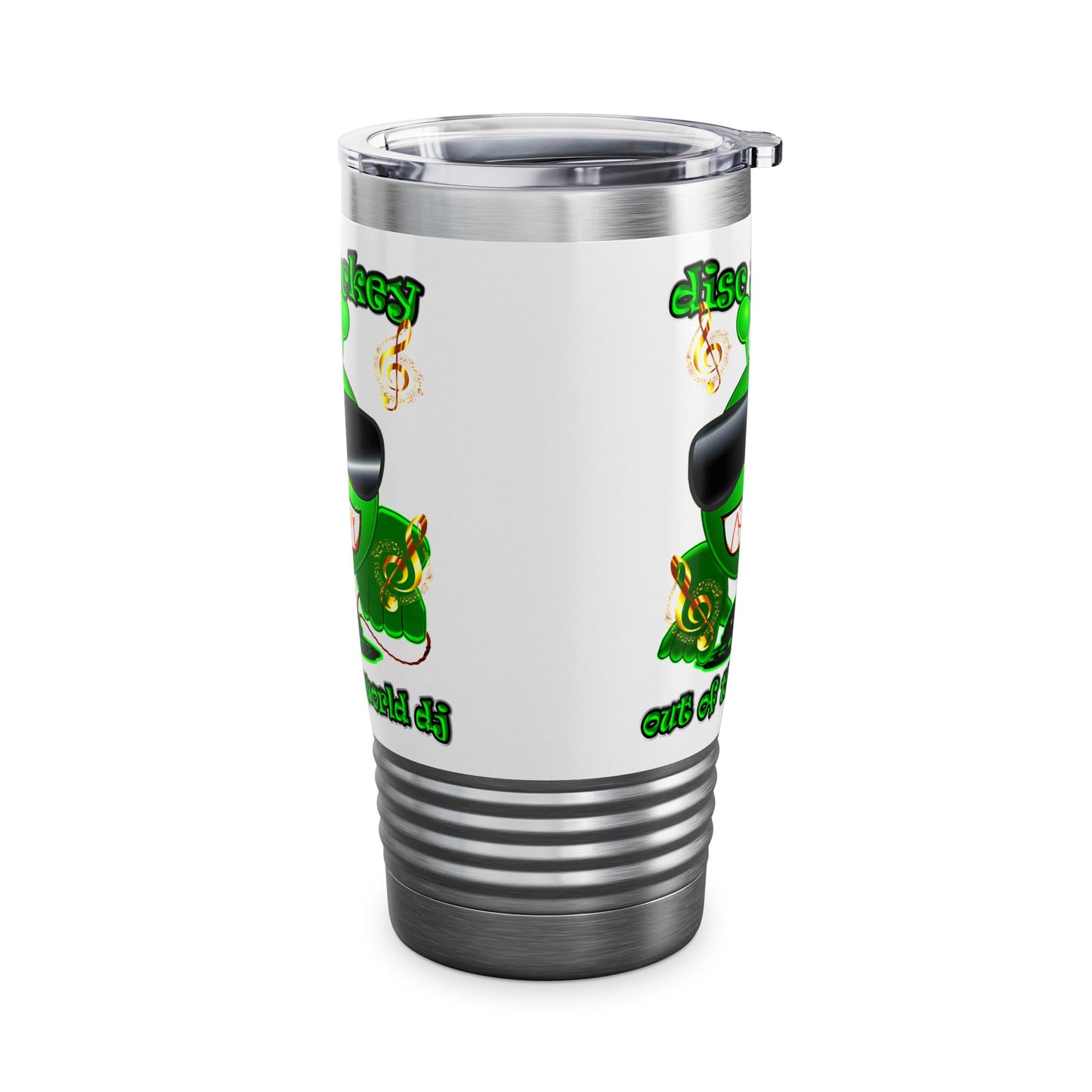 disc jockey - Ringneck Tumbler, 20oz (white)