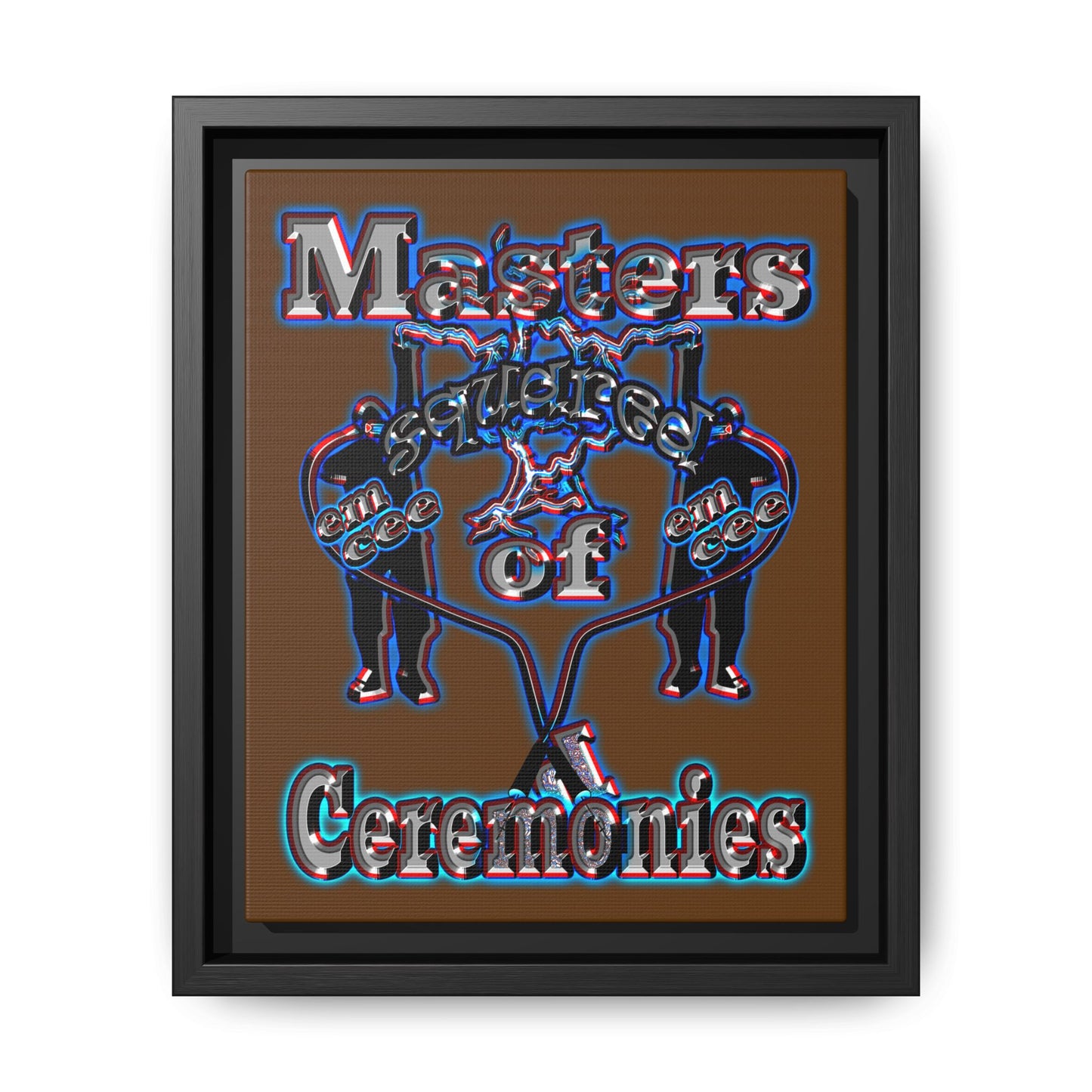 em cee squared - framed canvas art (brown)