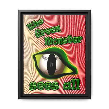 green monster - framed canvas art (yellow-orange wave)