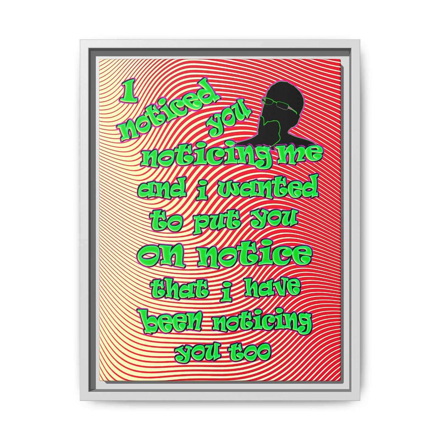 noticed you noticing - framed canvas art (yellow-orange wave)