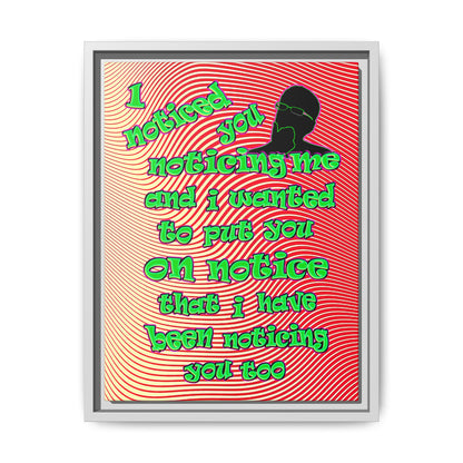 noticed you noticing - framed canvas art (yellow-orange wave)