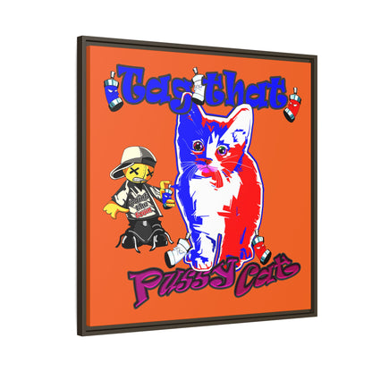 tag that - framed canvas art (orange)